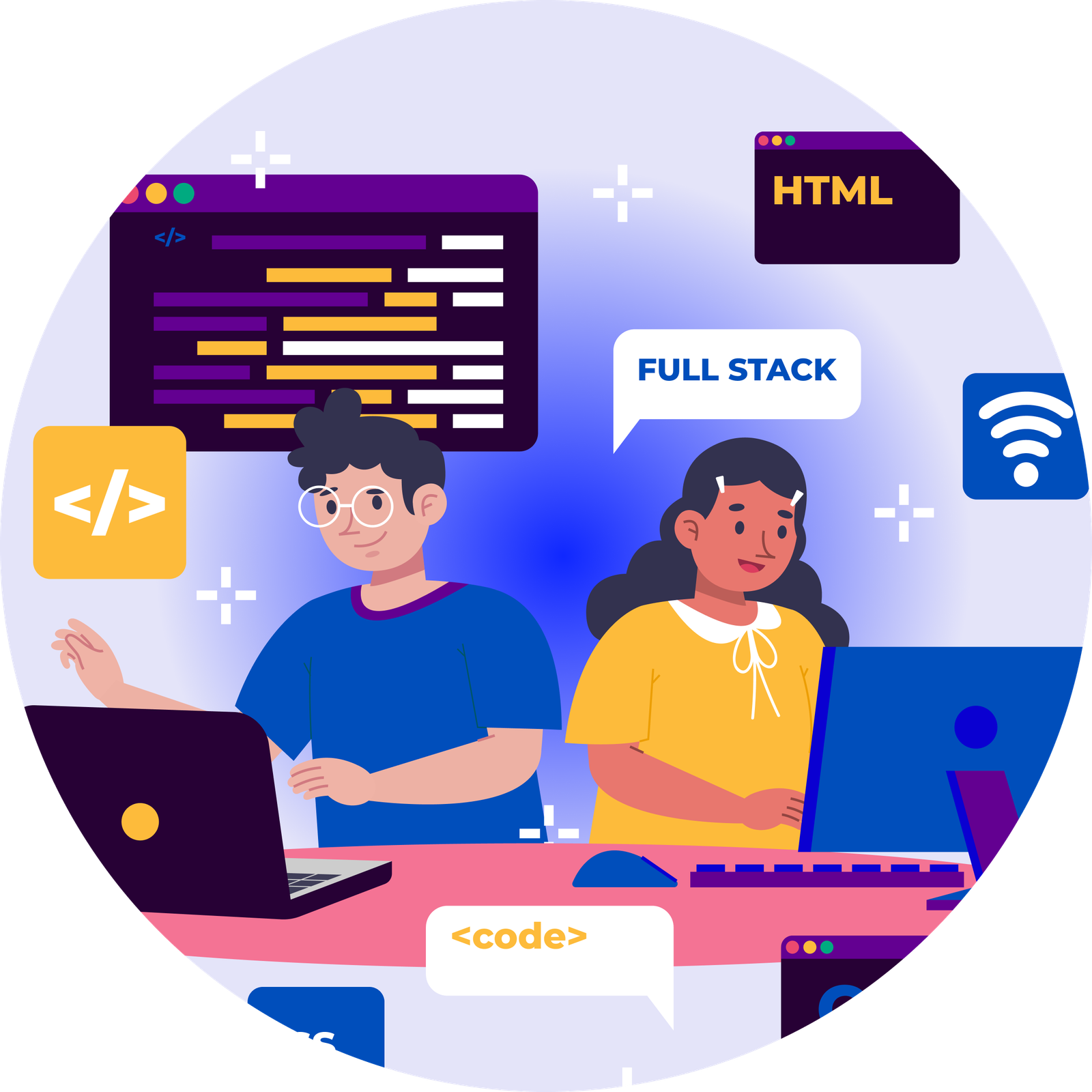 Full Stack Development Illustration